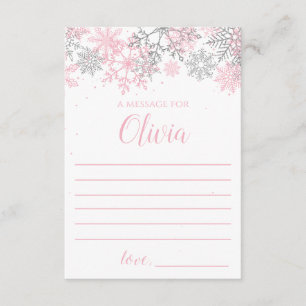 Winter Onederland Time Capsule message Pink Silver Enclosure Card