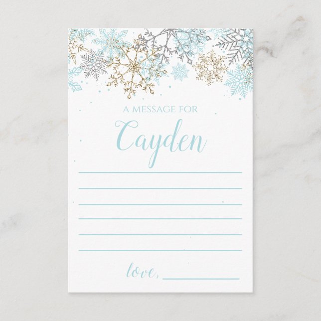 Winter Onederland Time Capsule note card blue (Front)