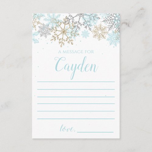 Winter Onederland Time Capsule note card blue