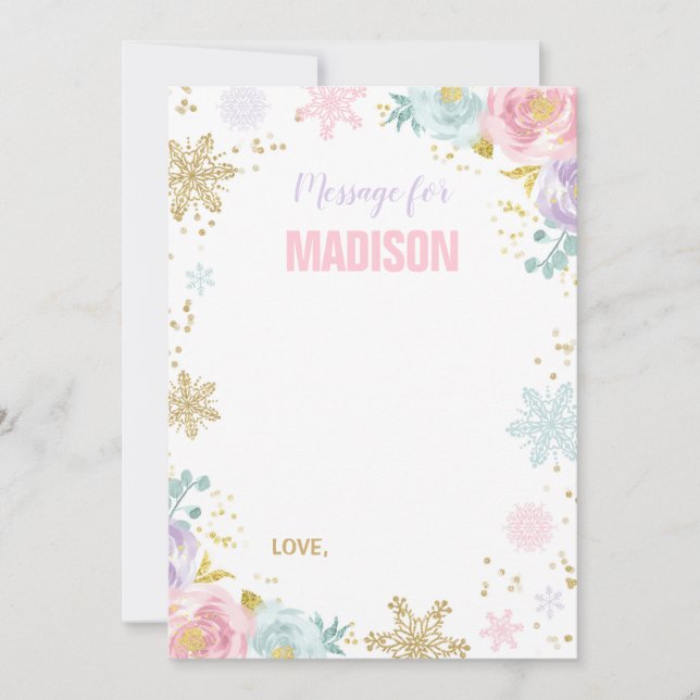 Winter ONEderland Time Capsule Note Card Guestbook (Front)