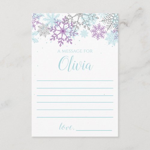 Winter Onederland Time Capsule note card purple