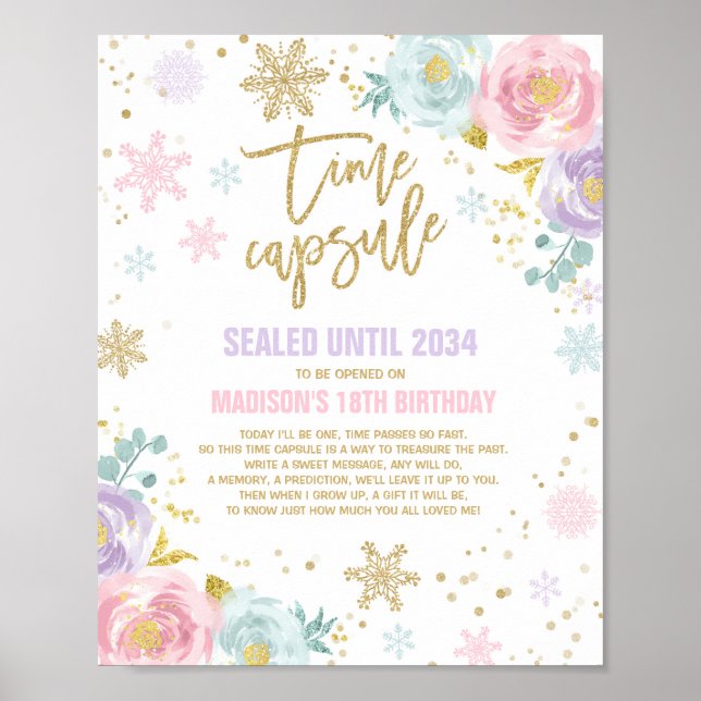 Winter ONEderland Time Capsule Pink And Gold Poster (Front)