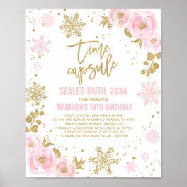 Winter ONEderland Time Capsule Pink And Gold Poster