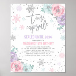 Winter ONEderland Time Capsule Pink And Silver Poster