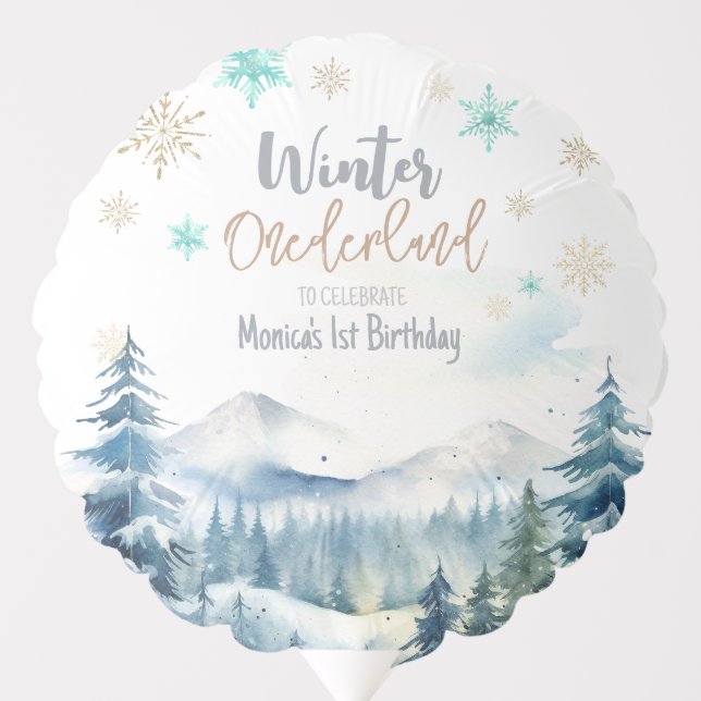 Winter onederland wonderful birthday balloon (Front)