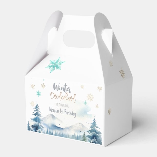 Winter onederland wonderful birthday favor boxes (Front Side)