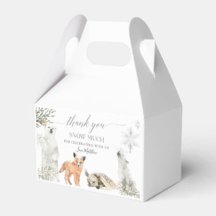 Winter Onederland Woodland Animal Birthday Favor Boxes