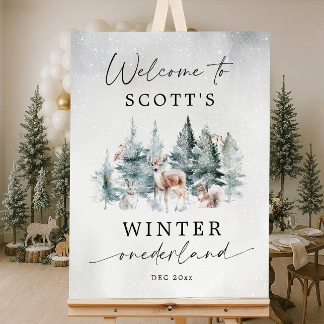 Winter ONEderland Woodland Animals 1st Birthday Foam Board (Creator Uploaded)