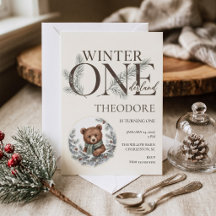 Winter ONEderland Woodland Bear First Birthday