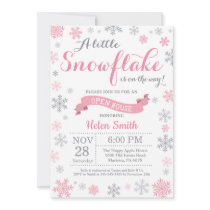Winter Open House Invitation Pink Snowflake
