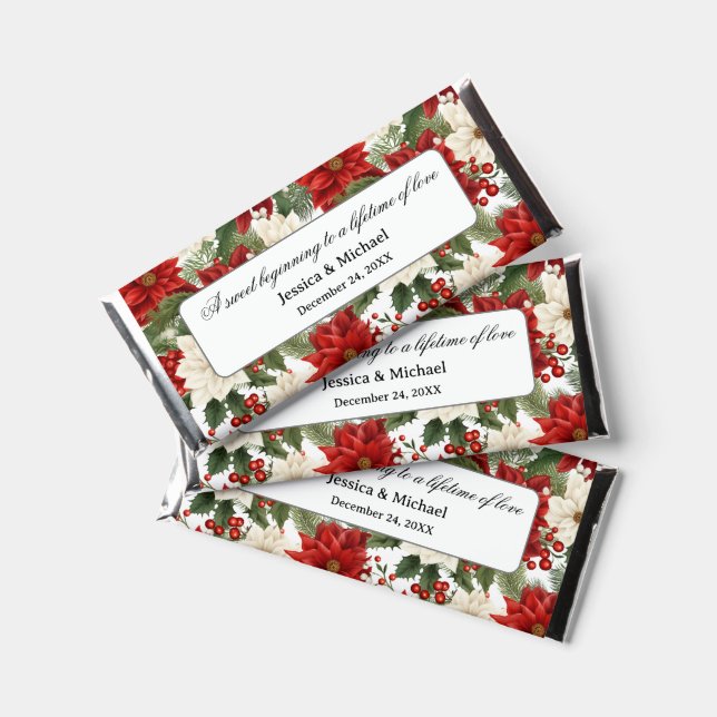  Winter or Christmas Wedding Hershey Bar Favors (Front)