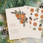 Winter Orange Slices Dried Citrus Cinnamon Wedding Invitation<br><div class="desc">Winter Orange Slices Dried Citrus Cinnamon Wedding Invitations. Evoke the enchanting ambiance of a Winter wonderland with our Rustic Christmas Wedding invitations, featuring the delightful charm of Winter Orange Slices, Dried Citrus, and Cinnamon. These invitations bring the warmth of the season to life, making your special day feel extra cozy...</div>