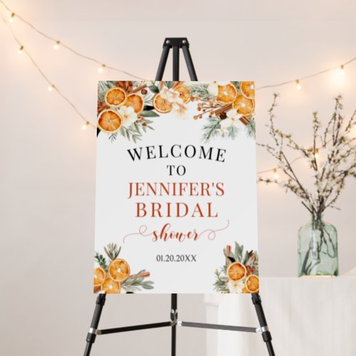 Winter oranges Christmas bridal shower welcome Foam Board