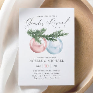Winter Ornament Gender Reveal Invitation
