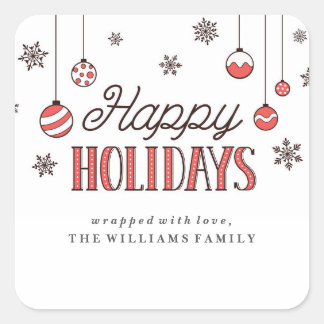 Winter Ornaments Christmas Present Labels