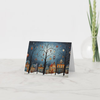 Winter Ornaments Skandinavian Folk Art Christmas Card