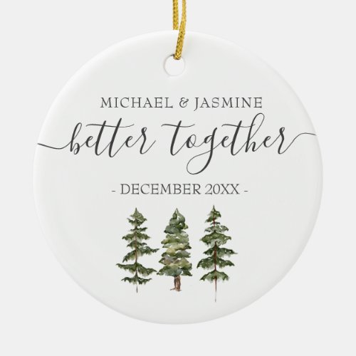 Winter Our First Christmas Better Together Tree Ceramic Ornament
