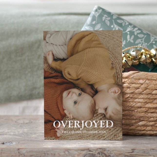 Winter Overjoyed holiday  photo birth  Announcement (Creator Uploaded)