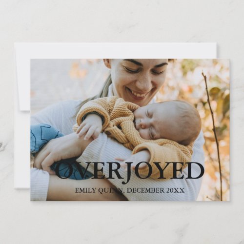 Winter Overjoyed holiday  photo birth  Announcement