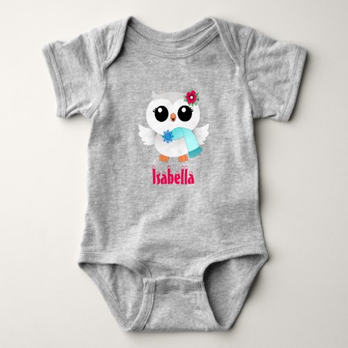 Winter Owl Baby Bodysuit