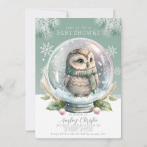 Winter Owl Baby Shower Invitation Boy or Girl Snow