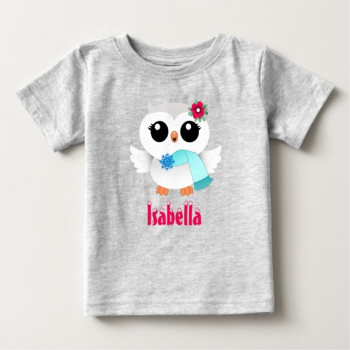 Winter Owl Baby T_Shirt