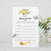 Winter Owl Christmas Baby Shower Guesses (Standing Front)