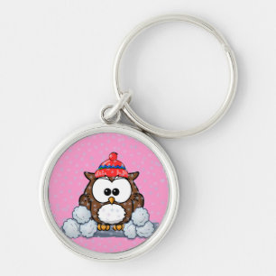 winter owl keychain