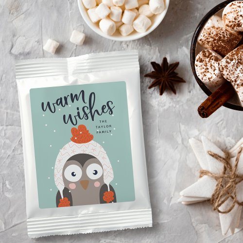 Winter Owl Personalized Holiday Hot Chocolate Drink Mix