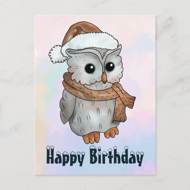winter owl postcard (Front)