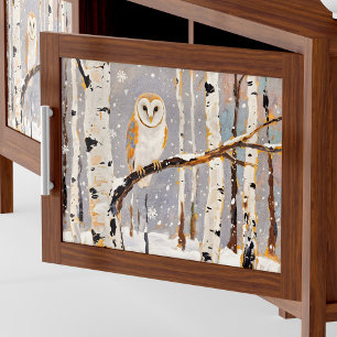 Winter Owl Wall Art Poster Or Decoupage Paper