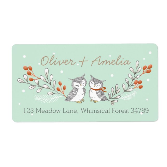 Winter Owls Address Labels (Front)