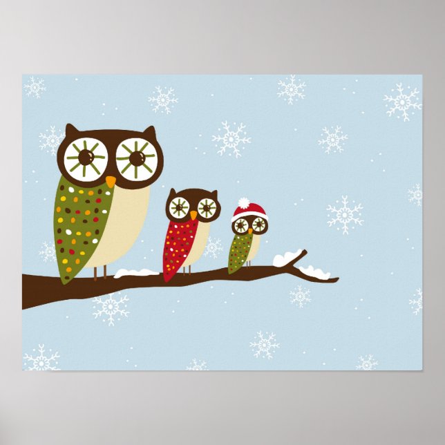 winter owls canvas print (Front)