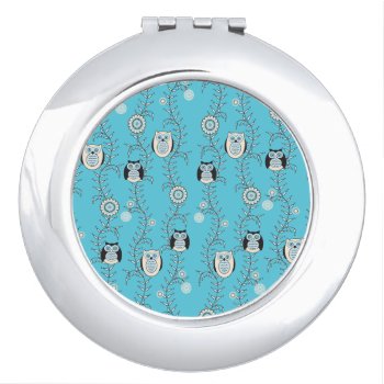Winter Owls Compact Mirror by StriveDesigns at Zazzle