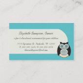 Winter Owls Daycare Business Cards (Back)