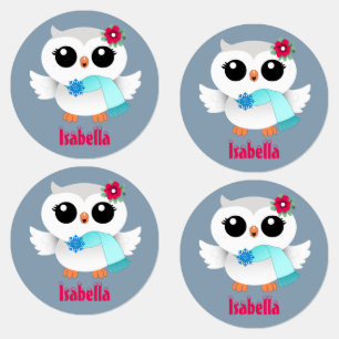 Winter Owls Kids' Labels
