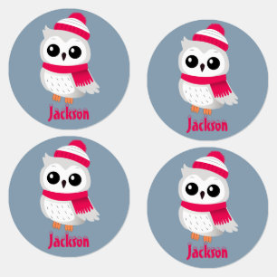 Winter Owls Kids' Labels