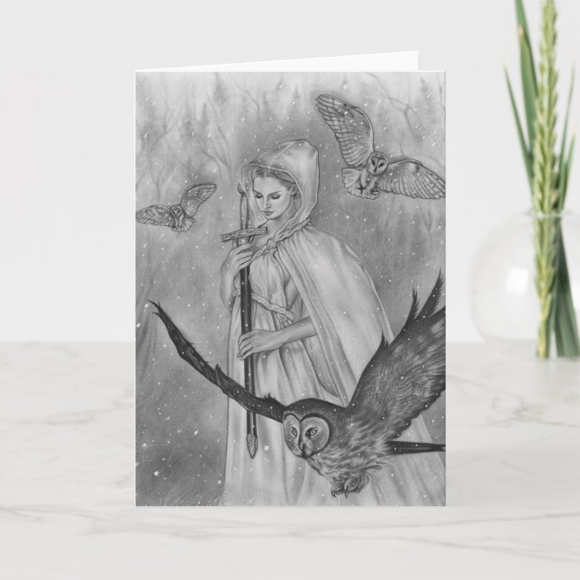 Winter owls  Lady Greeting Card (Front)