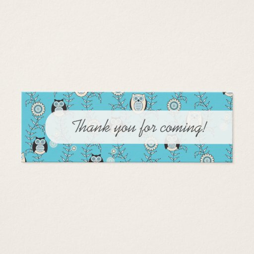 Customizable Winter Owls Party Favor Tags Business Cards