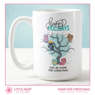 Winter Owls Personalized Christmas Coffee Mug