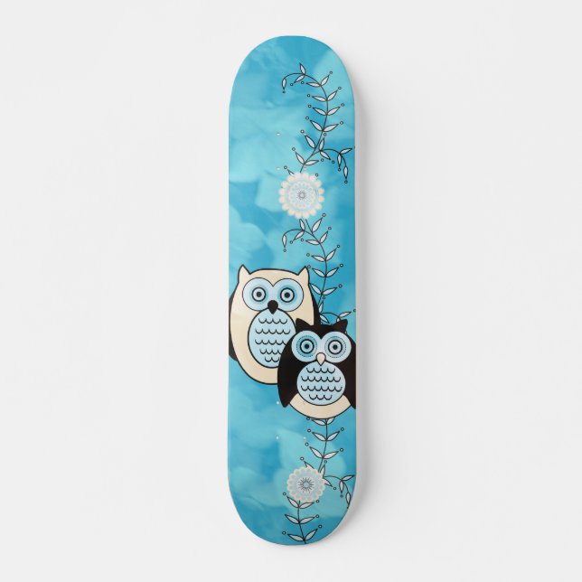 Winter Owls Skateboard (Front)