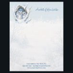 Winter Owls Snowflakes Letterhead<br><div class="desc">This design features a watercolor illustration of two owls on snowy branch.</div>