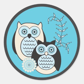 Winter Owls Stickers by StriveDesigns at Zazzle