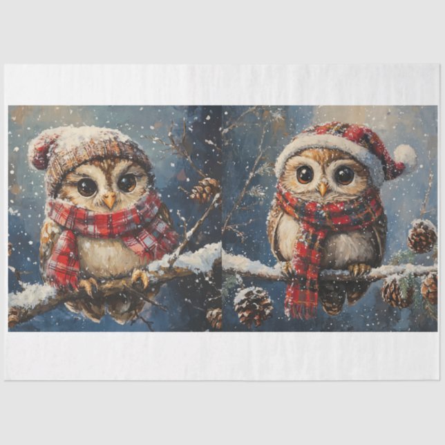 Winter Owls Tissue Paper (Front)