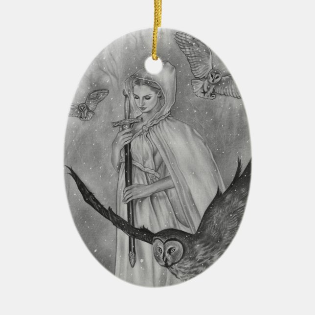 Winter Owls Winter Lady Ornament (Front)