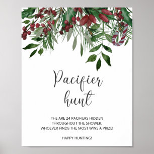 Winter Pacifier Hunt Sign. Find The Pacifier Game Poster
