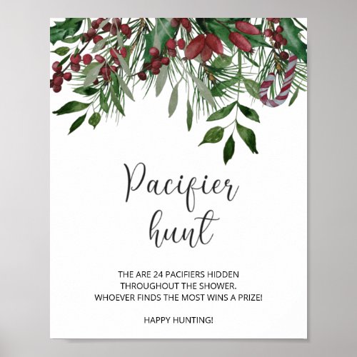 Winter Pacifier Hunt Sign Find The Pacifier Game Poster