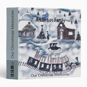 Winter painting, Christmas, winter, watercolor, wa 3 Ring Binder