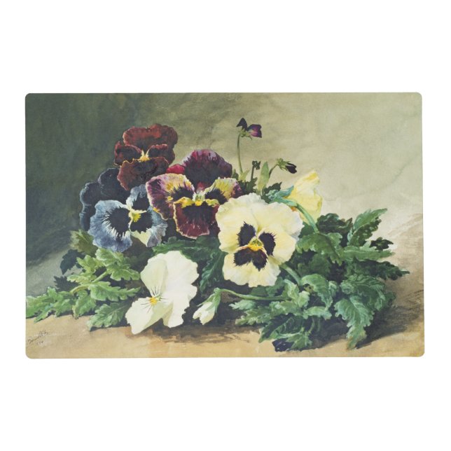 Winter Pansies, 1884 Placemat (Front)