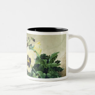 Winter Pansies, 1884 Two-Tone Coffee Mug
